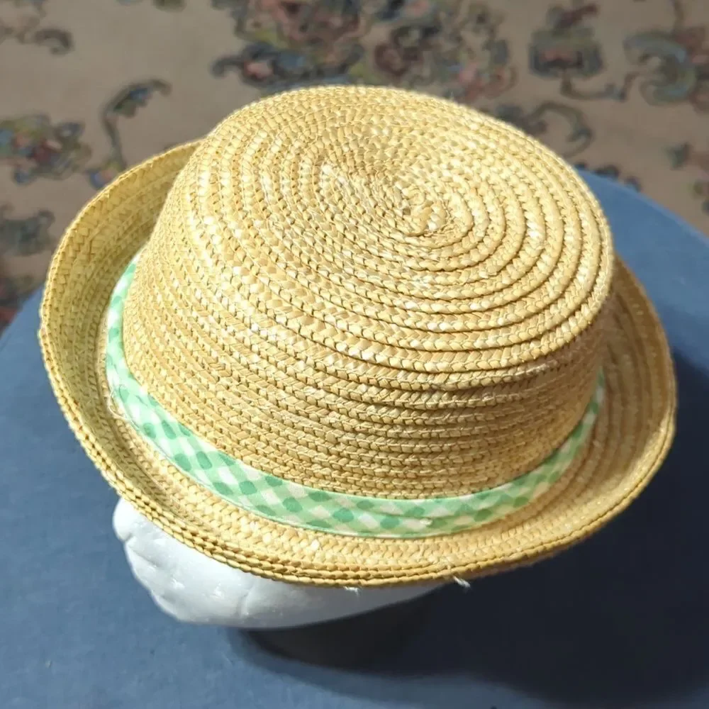 Vintage Classic Structured Straw‎ Hat, EUC, Size Medium